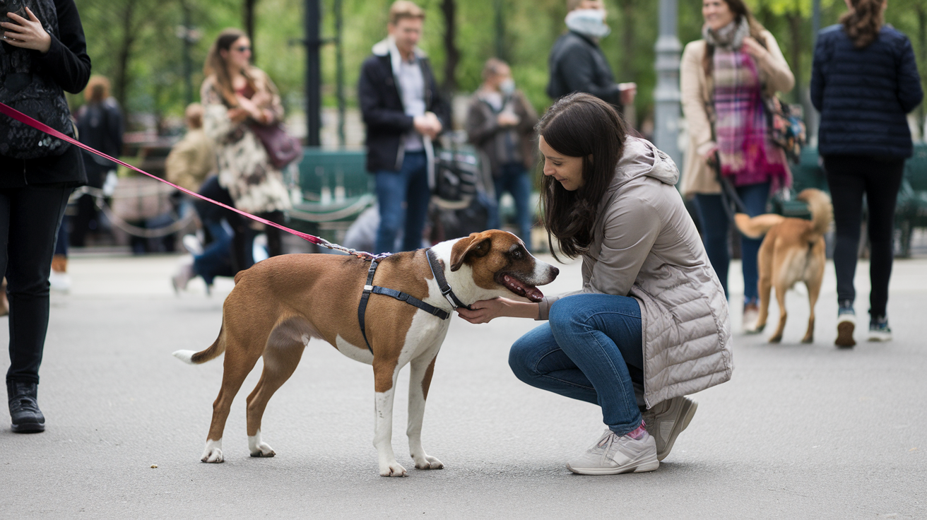 Dog being petted