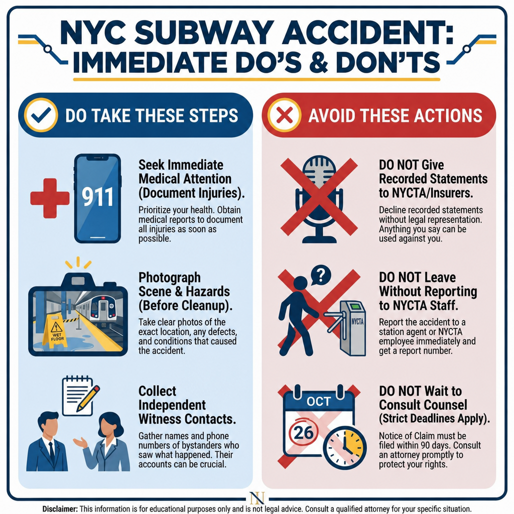 NYC Subway Accident Do's & Donts